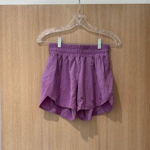 Lululemon Running Shorts. Lined. Side zipper pocket. Purple. Size 6.